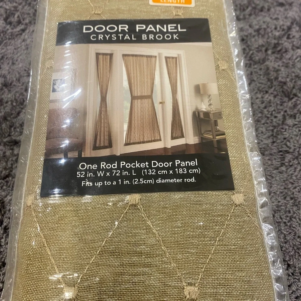 One Rod Pocket Door Panel-Parchment